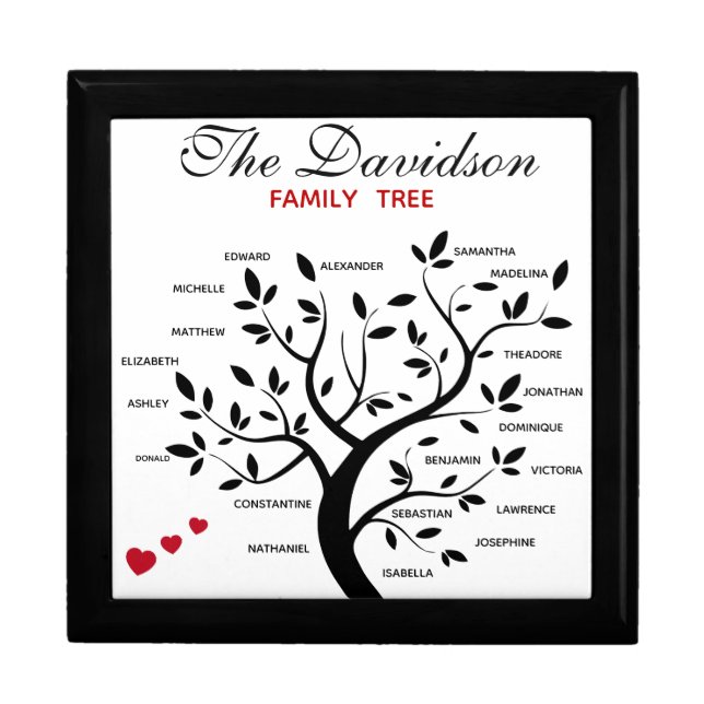 Personalized Big Family Tree (20 names) Gift Box (Front)