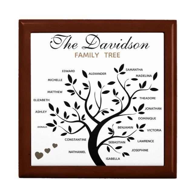 Personalized Big Family Tree (20 names) Gift Box (Front)