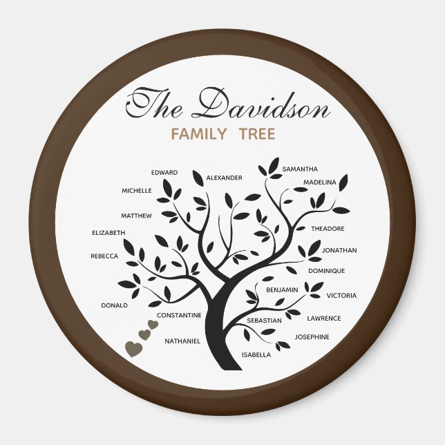 Personalized Big Family Tree (20 names) Magnet (Front)