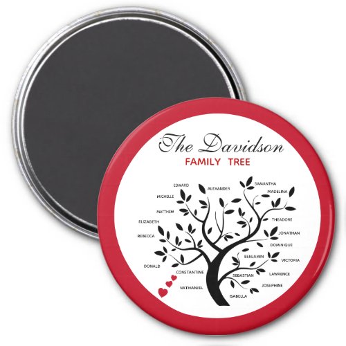 Personalized Big Family Tree 20 names Magnet