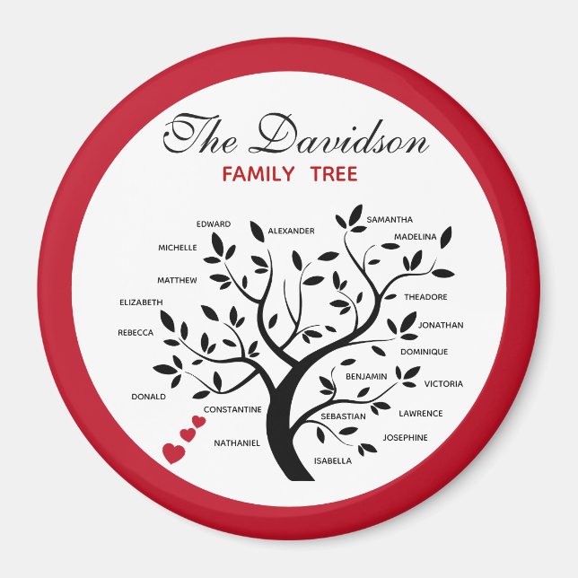 Personalized Big Family Tree (20 names) Magnet (Front)