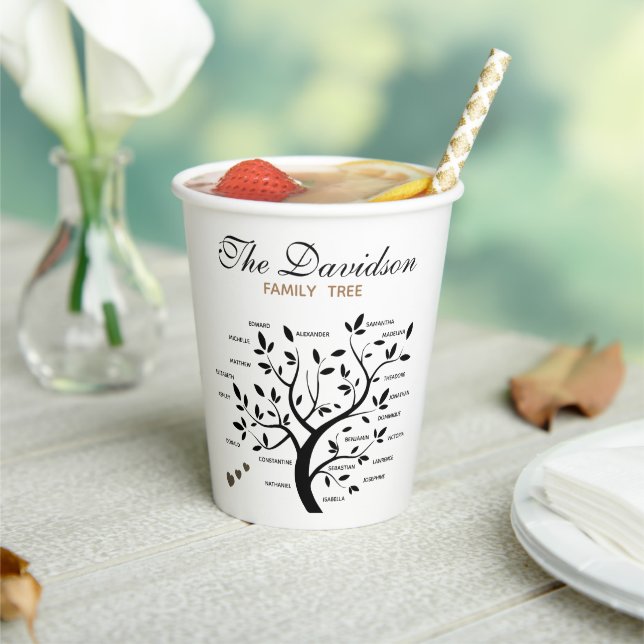 Personalized Big Family Tree (20 names) Paper Cups (Insitu)