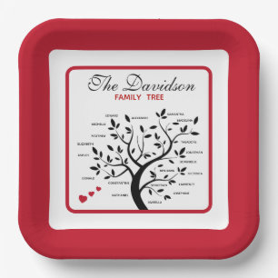Personalized Big Family Tree (20 names) Paper Plates
