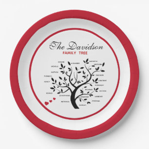 Personalized Big Family Tree (20 names) Paper Plates