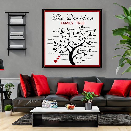 Personalized Big Family Tree 20 names Poster