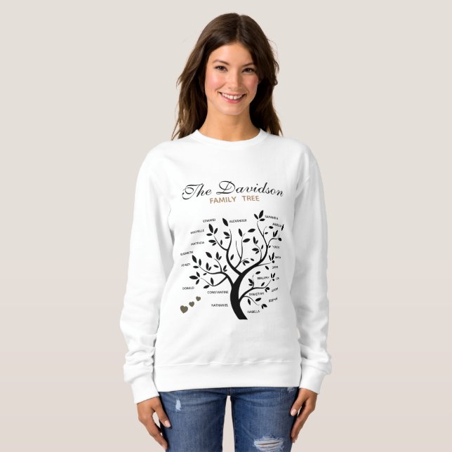 Personalized Big Family Tree (20 names) Sweatshirt (Front Full)