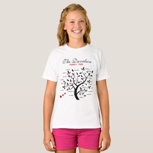 Personalized Big Family Tree 20 names T_Shirt