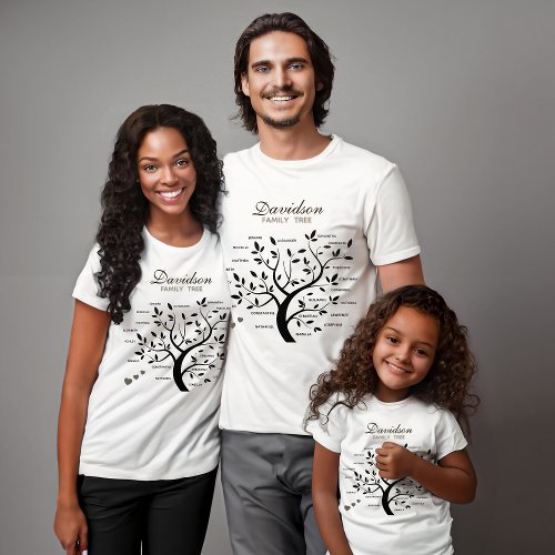 Personalized Big Family Tree 20 names T_Shirt