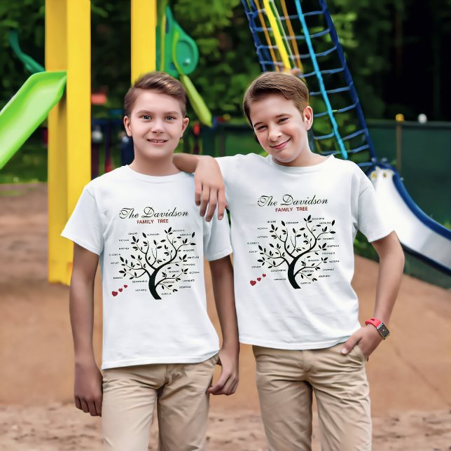 Personalized Big Family Tree (20 names) T-Shirt (Creator Uploaded)