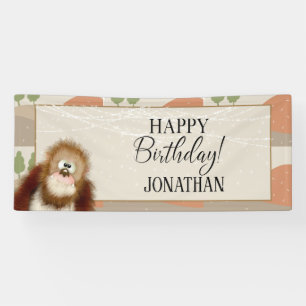 Personalized Big Foot Themed Birthday Party Banner
