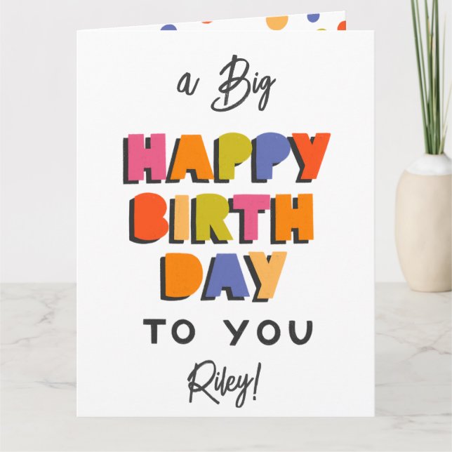 Personalized Big Happy Birthday Card (Front)