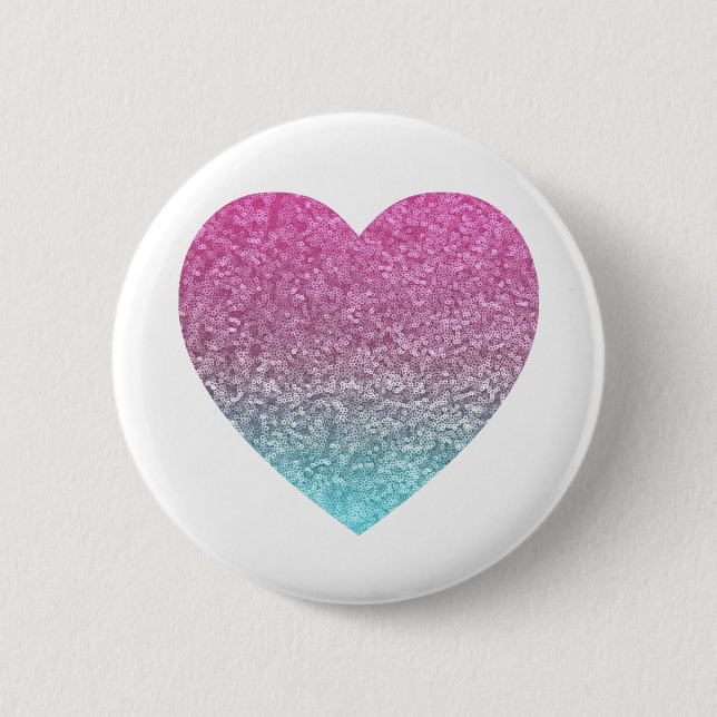 Personalized Big Pink Love Heart Button (Front)