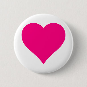 Personalized Big Pink Love Heart Button