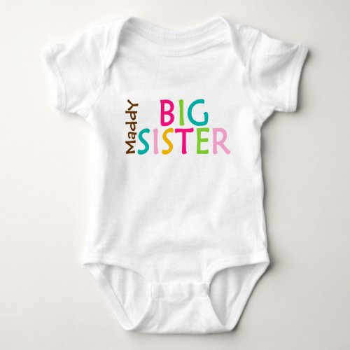 Personalized Big Sister Baby One Sie Body Suit Baby Bodysuit