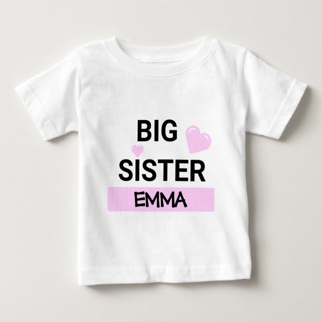 Personalized Big Sister Love  Baby T-Shirt (Front)