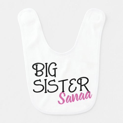 Personalized Big Sister Pregnancy Announcement  Baby Bib