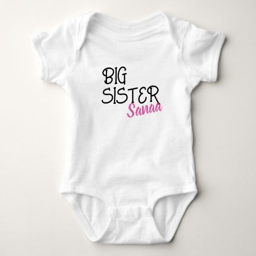 Personalized Big Sister Pregnancy Announcement  Baby Bodysuit