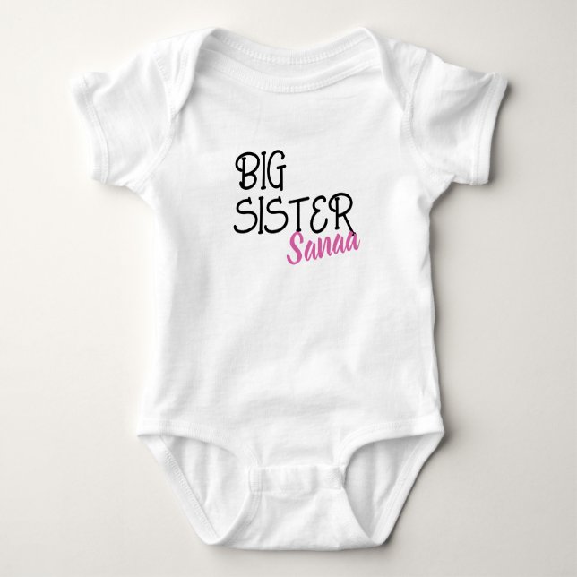 Personalized Big Sister Pregnancy Announcement  Baby Bodysuit (Front)