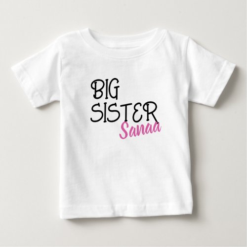 Personalized Big Sister Pregnancy Announcement  Baby T_Shirt