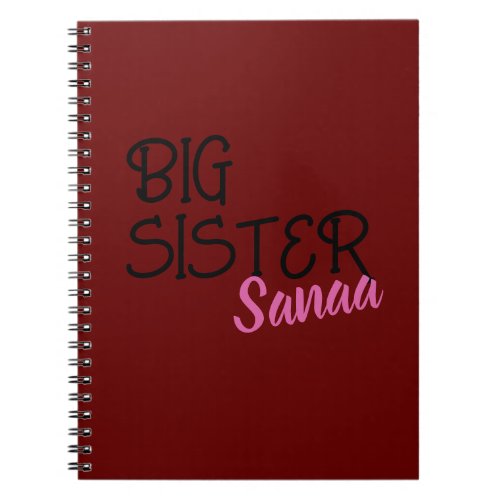 Personalized Big Sister Pregnancy Announcement  Notebook