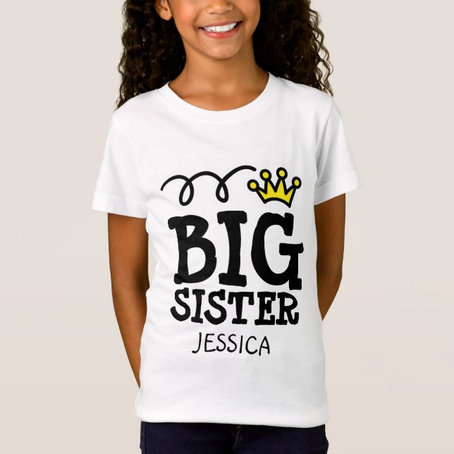 Personalized Big sister t shirt for older sibling (Front)