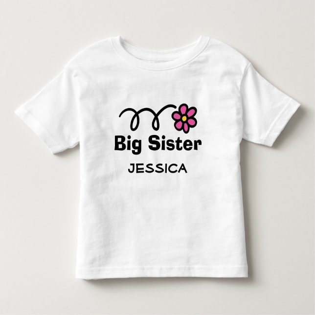 Personalized Big Sister t-shirt for older sibling (Front)