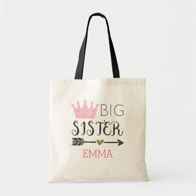 Personalized Big Sister Tote Bag (Front)