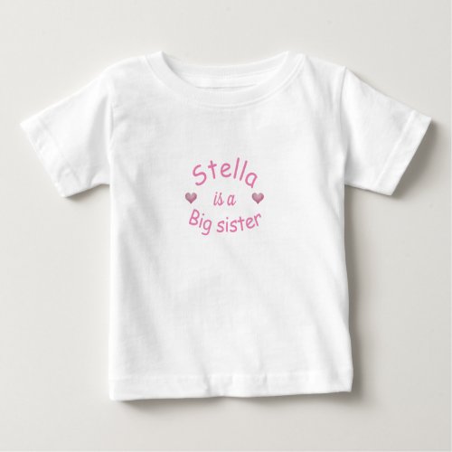 PERSONALIZED BIG SISTER WITH HEARTS t_shirt