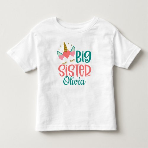 Personalized Big SIster with Name Toddler T_shirt