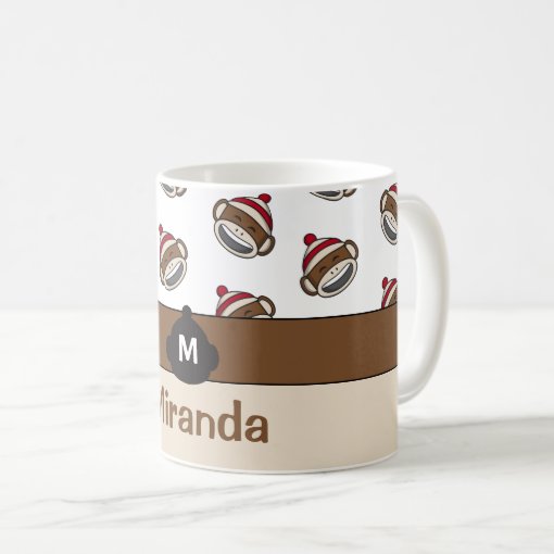 Personalized Big Smile Sock Monkey Emoji Coffee Mug Zazzle