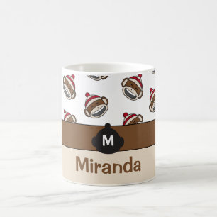 Personalized Big Smile Sock Monkey Emoji Coffee Mug