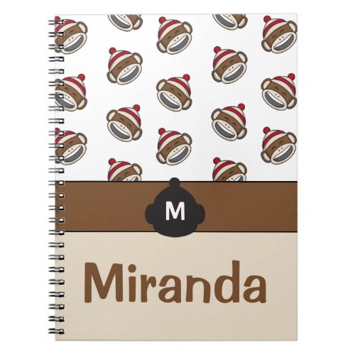 Personalized Big Smile Sock Monkey Emoji Notebook