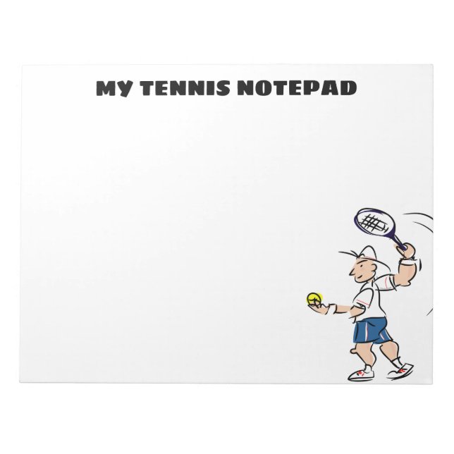 Personalized big tennis player and coach notepad (Front)