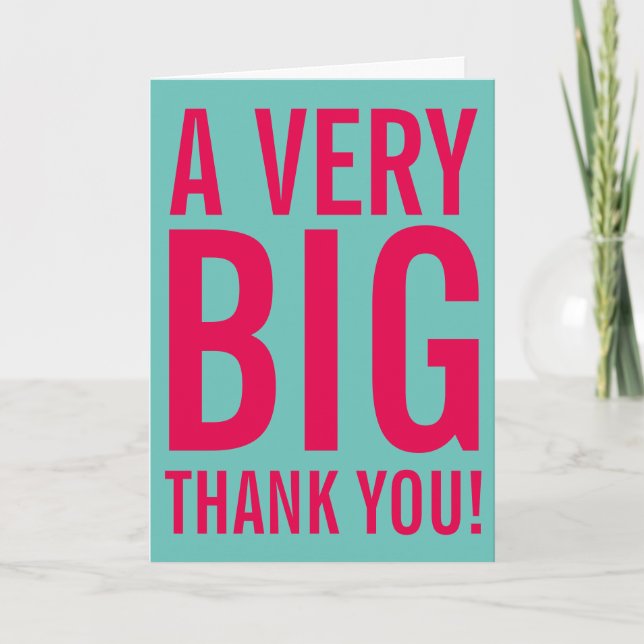 Personalized BIG THANK YOU greeting cards (Front)