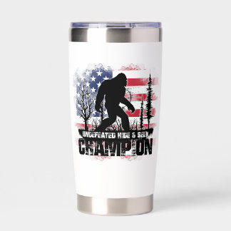 Personalized Bigfoot Hide Seek Champ American Flag Insulated Tumbler