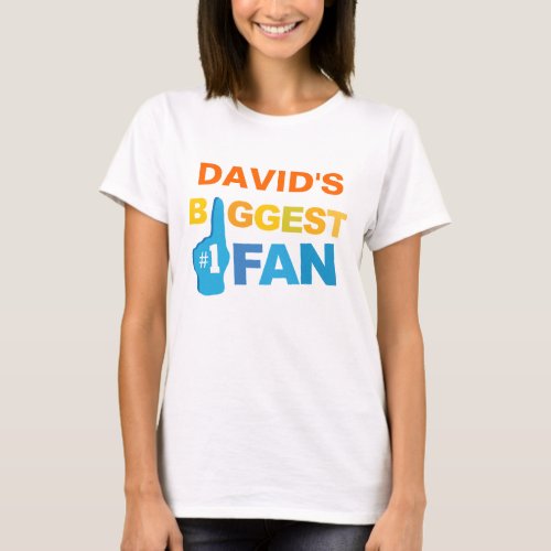 Personalized Biggest Fan sports hand T_Shirt