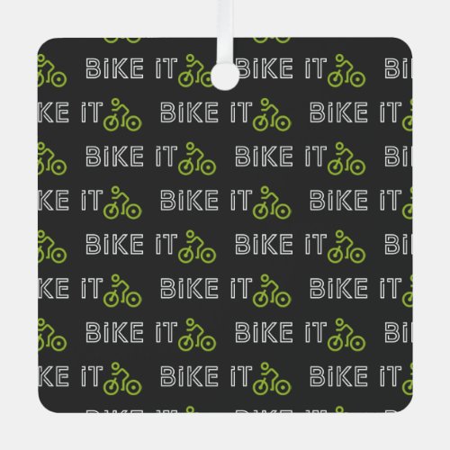 Personalized BIKE IT Green Biking Symbol Christmas Metal Ornament