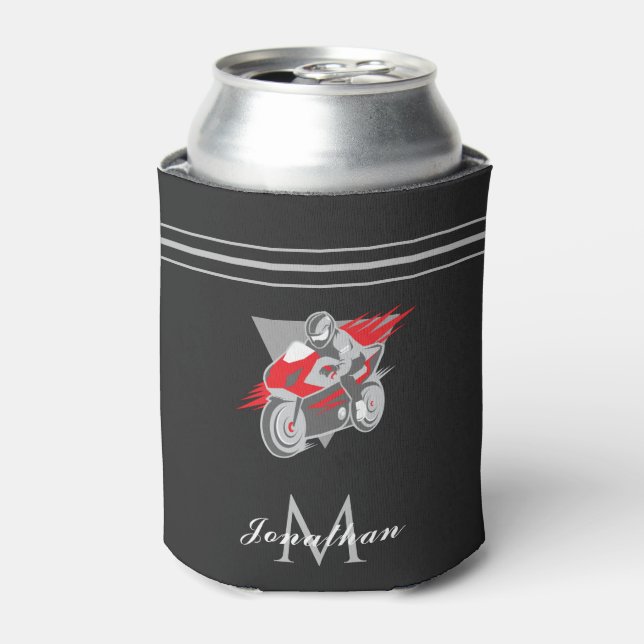 Personalized Bike Racing Motorbike Extreme Speed   Can Cooler (Can Front)