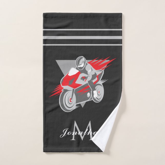 Personalized Bike Racing Motorbike Extreme Speed   Hand Towel (Hand Towel)