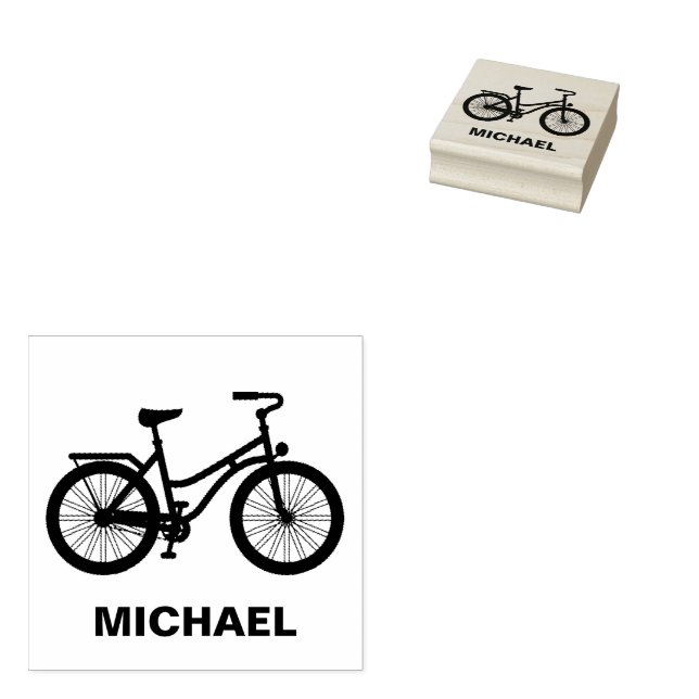  Personalized  Bike Rider - Bicycle  Rubber Stamp (Stamped)