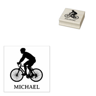 Personalized Bike Rider Rubber Stamp