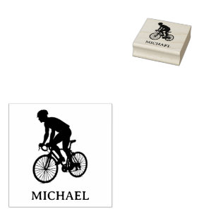 Personalized Bike Rider Rubber Stamp