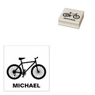 Personalized Bike Rider Rubber Stamp