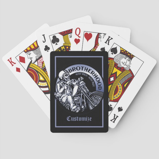 Personalized Biker Brotherhood Poker Cards (Back)