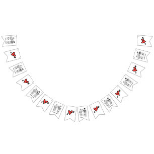 Personalized Biker Couple Wedding Bunting Flags