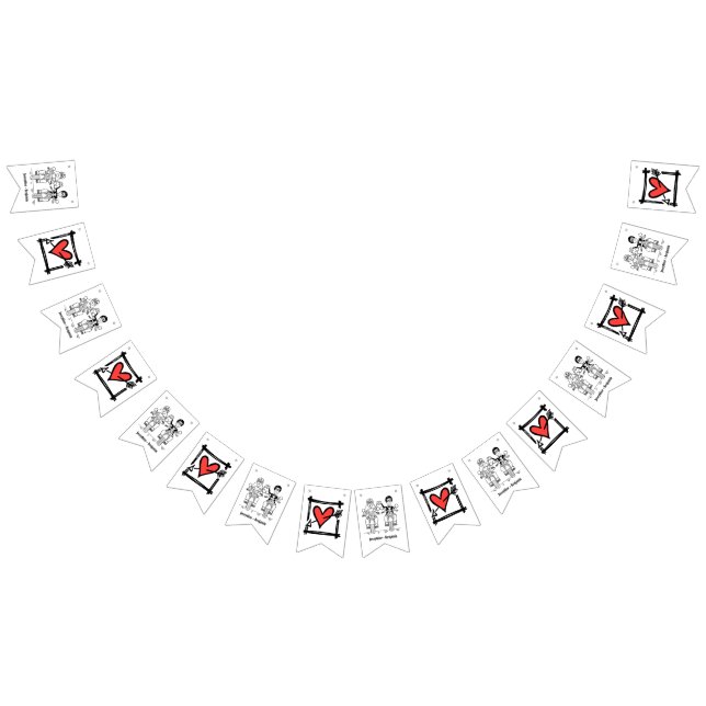 Personalized Biker Couple Wedding Bunting Flags (All)