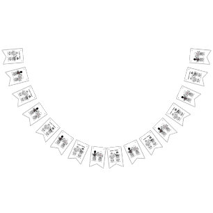 Personalized Biker Couple Wedding Bunting Flags