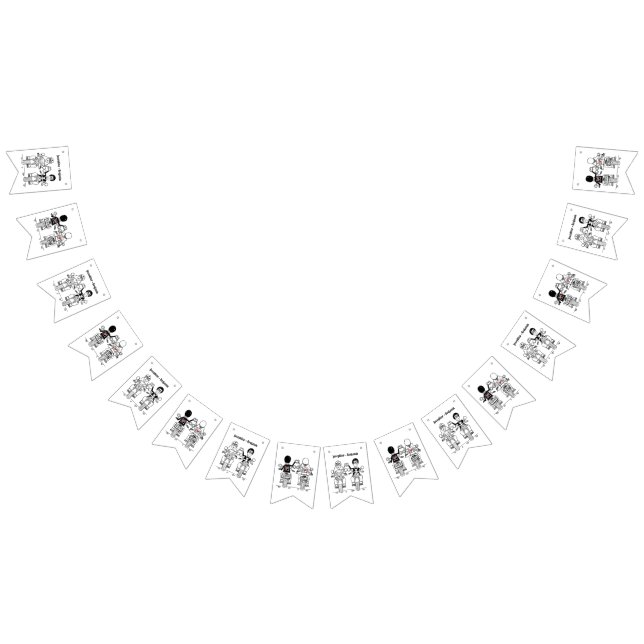 Personalized Biker Couple Wedding Bunting Flags (All)