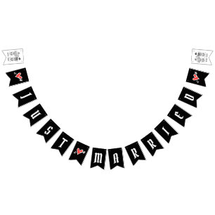 Personalized Biker Couple Wedding Bunting Flags