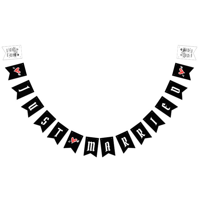 Personalized Biker Couple Wedding Bunting Flags (All)